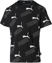 PUMA JR AOP TEE.BLK VERSTERKER ZWART