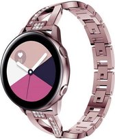 Smartwatch bandje - Geschikt voor Samsung Galaxy Watch 3 41mm, Active 2, 20mm horlogebandje - RVS metaal - Fungus - Twist - Roze