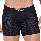 Clever - Time Long Boxershort - Sexy Mannen Boxer - Transparant - Zwart