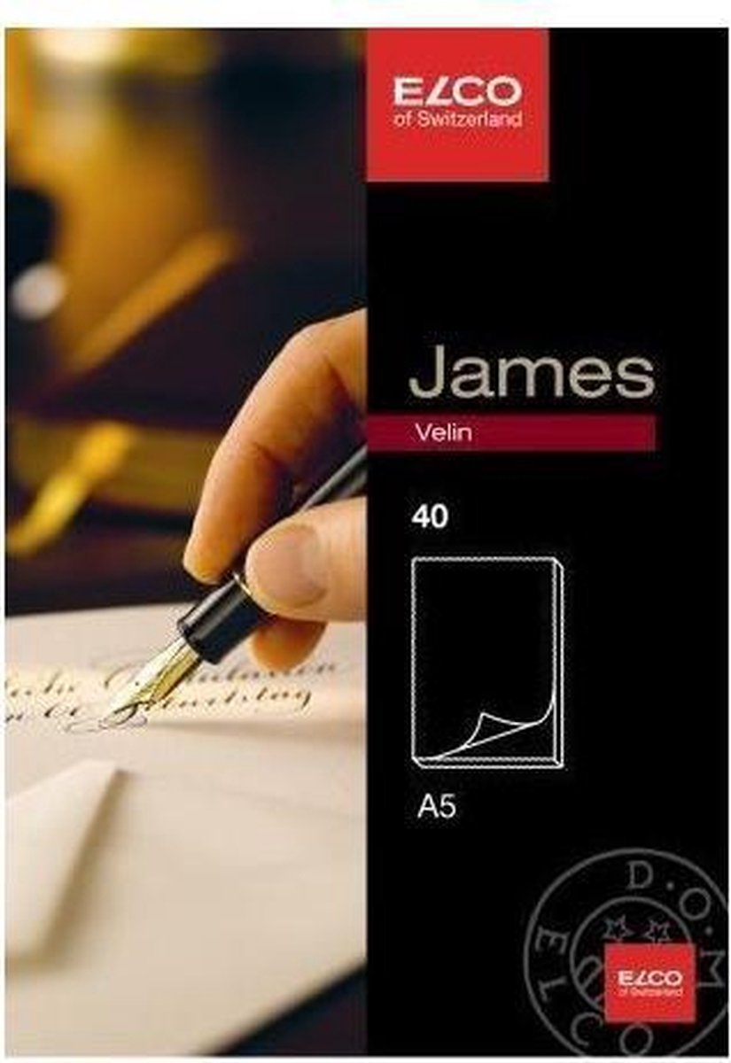 Elco schrijfblok James Velin 100 gram neutraal met watermerk - 40 vellen 148 x 210 mm A5
