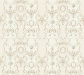 A.S. Création behangpapier barokprint grijs en crème - AS-343922 - 53 cm x 10,05 m