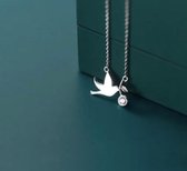 Ketting dames | ketting dames zilver 925 | zilveren dames ketting | ketting met Zirkonia steen | luxe ketting | cadeau voor vrouwen | valentijnscadeautje voor vrouw | valentijn | l