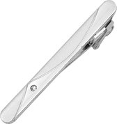 Fako Bijoux® - Dasspeld - Stropdas Clip - Tie Clip - Deluxe - Model Pierre - 60mm - Zilverkleurig