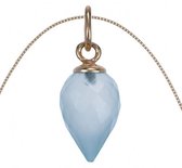 Natuursieraad - 925 sterling zilver goud verguld chalcedoon ketting - edelsteen