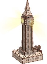 Monsieur. Puzzle en bois Playwood 3D - Big Ben - avec éclairage LED - 10206 - 18.5x16x40cm