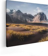 Artaza - Peinture sur toile - Sable Zwart dans les Montagnes d'Islande - 100 x 80 - Groot - Photo sur toile - Impression sur toile