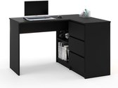 AZ Home Hoekbureau Malmo Rechts Zwart Mat Bureau Computer desk