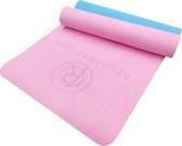 Yoga mat Relaxxxation Roze/Blauw - Anti slip - Extra comfort - Afneembaar - 6mm - Sport - Yoga - Yogamat