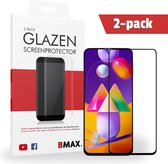 2-pack BMAX geschikt voor Samsung Galaxy M31S Glazen Screenprotector - Full Cover gehard glas - Beschermglas - Tempered Glass - Glasplaatje - Zwart