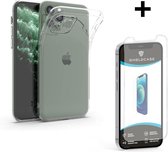 Shieldcase Siliconen hoesje met camera bescherming geschikt voor Apple iPhone 12 Pro - 6.1 inch - transparant + glazen Screen Protector