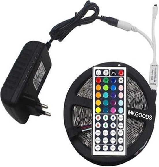 RGB led strip - 5m - Set RGB - kleuren - Incl afstandbediening en voeding  met 24 knoppen | bol.com