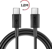 WiseQ USB C Kabel - 1 Meter USB-C Oplader Kabel - Zwart