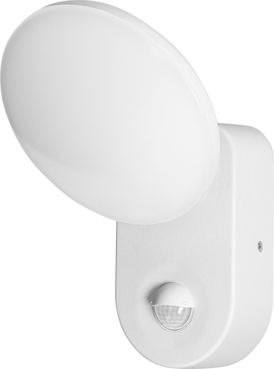Buitenlamp met Bewegingssensor RIOLIT – Tuinverlichting 4000K – Buitenverlichting met IP65 - Muurlamp 1100lm – Wandlamp buiten IK10 - Wit