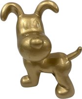 Hond - Decoratie beeld - Decoratie - Staand - Polyester - Goud - 28cm