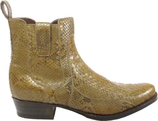 Sendra Boots 10863 Kahki Heren Cowboy Enkellaars Jodhpur Ronde Neus Beetje Schuine Hak Rits Sluiting Echt Leer Maat 43