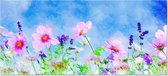 Graphic Message - Print op Dibond Aluminium - Bloemenveld - Bloemen - Modern - Kunst - 100x45