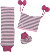 Winterset 3-delig - Sweetheart - Grijs-Roze-Fuchsia - Maat 86-92