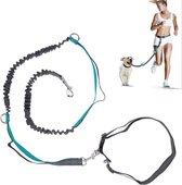 Xane Hardloopriem Hond - Looplijn Hond - Trainingslijn - Hondenriem Hardlopen - Flexibel - Reflecterend - 160 cm - 260 cm - Turquoise