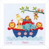 borduurpakket PN0155838 ark van noach/diertjes in de boot, geboorte