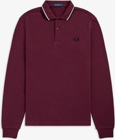Fred Perry LS Polo Aubergine Rood M3636 - maat M