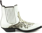 Mayura Boots Rock 2500 Off White/ Natural Spitse Western Heren Enkellaars Schuine Hak Elastiek Sluiting Vintage Look Maat EU 46