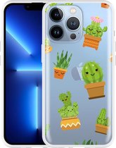 Geschikt voor Apple iPhone 13 Pro Hoesje Happy Cactus - Designed by Cazy