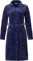 Dames badjas blauw met rits - Pastunette - fleece - ritssluiting badjas dames - S