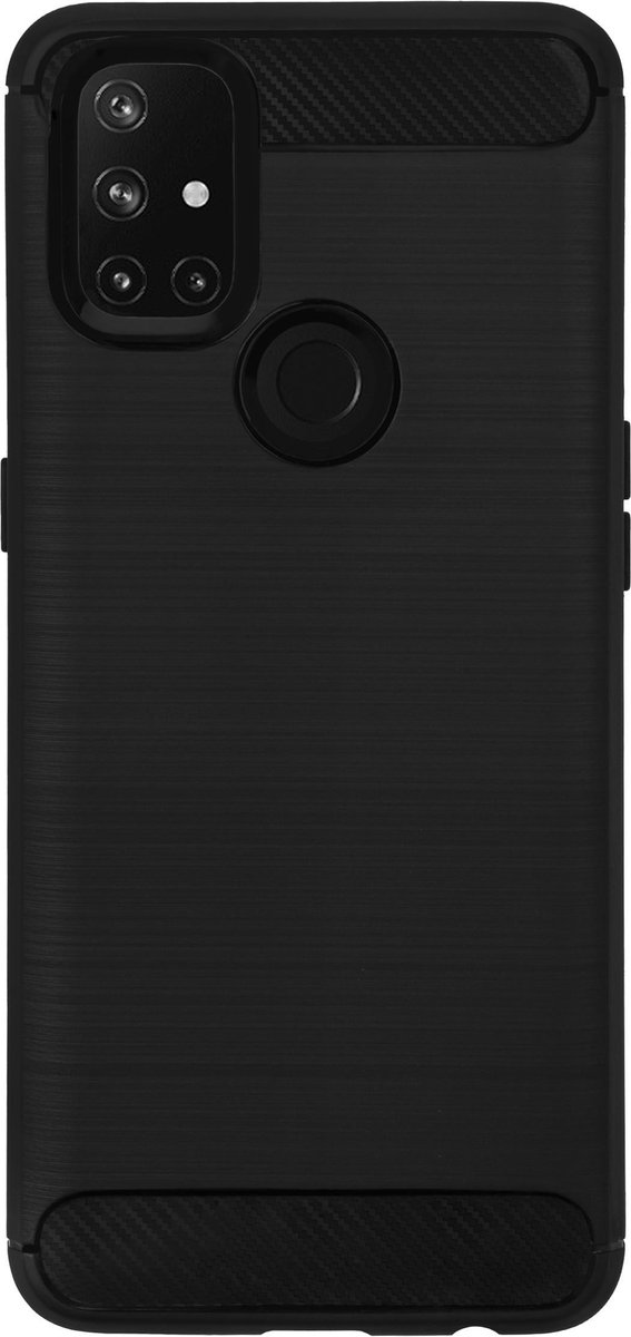 BMAX Carbon soft case hoesje geschikt voor OnePlus N10 - Soft cover - Telefoonhoesje - Beschermhoesje - Telefoonbescherming - Zwart