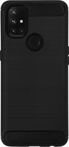 BMAX Carbon soft case hoesje voor OnePlus N10 - Soft cover - Telefoonhoesje - Beschermhoesje - Telefoonbescherming - Zwart