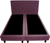 Bedworld Boxspring 160x220 - Geveerd - Linnenlook - Aubergine (S69)