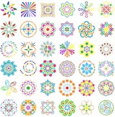 Mandala dot painting sjablonen - Schilderijen - Dot painting sjablonen 48 stuks 13x13cm | stippen | dotting art