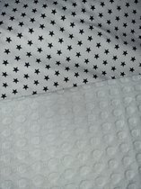 Boxopbergzak - wit - met witte voering met sterrenmotief - 37 x 46 cm