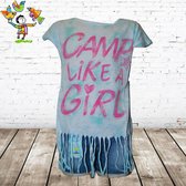 Meisjes t-shirt Camp blauw -s&C-98/104-t-shirts meisjes