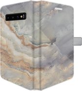 Samsung Galaxy S10 Telefoonhoesje - Portemonneehoesje  - Met pasjeshouder - Met Marmerprint - Marmer - Goud