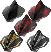 RED DRAGON - Hardcore Geassorteerd Selectiepakket Extra Dikke Dartvluchten - 5 sets per pakket (15 dartvluchten in totaal)