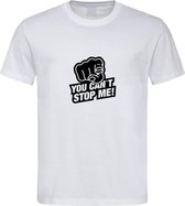 Wit T-Shirt met “You Can't stop Me “ print Zwart  Size XXXL