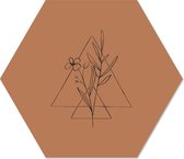 Muurhexagon drawn wildflower Dibond - Aanbevolen / 18 x 15 cm