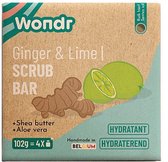 WONDR Scrub bar - Ginger & Lime - Gevoelige tot normale huid - Hydraterend - Verkwikkend - Zeepvrij - 110g