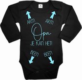 Romper baby-Opa je kan het-zwart-blauw-Maat 56
