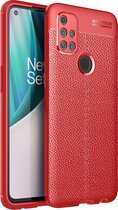 OnePlus Nord N10 5G Hoesje - Mobigear - Luxury Serie - TPU Backcover - Rood - Hoesje Geschikt Voor OnePlus Nord N10 5G