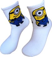 Verjaardag cadeau - Minion Sokken - Leuke sokken - Tekenfilm sokken - Vrolijke sokken - Luckyday Socks - Sokken met tekst - Aparte Sokken - Socks waar je Happy van wordt - Maat 37-44