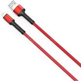 LS64 Lightning USB kabel Snellaad Datakabel 2m - Rood Geschikt voor: | Apple iPhone 11  / 12 / Mini Pro Max / XS Max / XS / XR / X / iPhone 8 / 8 Plus/ iPhone SE / iPhone 7 / iPhon