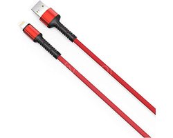 LS64 Geschikt voor: Lightning USB kabel Snellaad Datakabel 2m - Rood Geschikt voor: Apple iPhone 11 / 12 / Mini Pro Max / XS Max / XS / XR / X / iPhone 8 / 8 Plus/ iPhone SE / iPhone 7 / iPhone 7 Plus / iPhone 6 Plus / iPhone 6