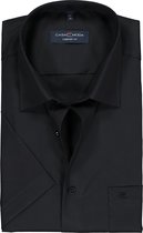 CASA MODA comfort fit overhemd - korte mouw - zwart - Strijkvrij - Boordmaat: 50