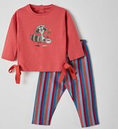 Woody pyjama meisjes - wasbeer - roze - 212-3-BSL-S/437 - maat 86