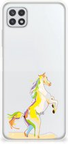Leuk TPU Back Case Geschikt voor Samsung Galaxy A22 5G GSM Hoesje Horse Color