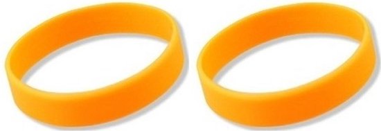 Siliconen armbandjes - 15x - stretch - oranje - polsbandjes - volwassenen
