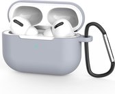 Beschermhoes met riemclip voor Apple Airpods Pro - Grijs - Siliconen case geschikt voor Apple Airpods Pro