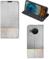 Magnet Case Cadeau voor Vader Nokia X20 | X10 Smartphone Hoesje Wood Beton