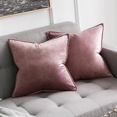 Lucy’s Living Luxe sierkussen Velvet CLASSIC X Oud roze - 45 x 45 cm - kussen - kussens - fluweel - wonen - interieur